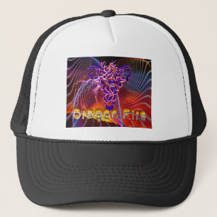 Breathtaking Dragon Fire Design Trucker Hat