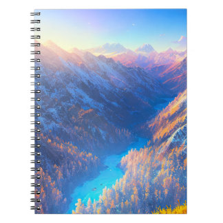 Breathtaking Landscape of the Snowy Valley Notebook