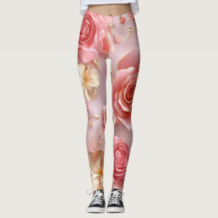 Breathtaking Pink Roses Leggings