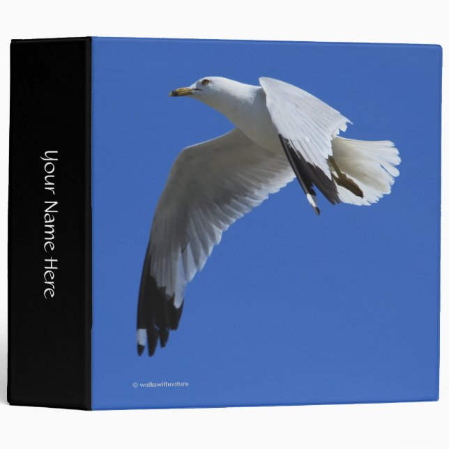 Breathtaking Ring-Billed Gull in Flight Binder (Front/Spine)