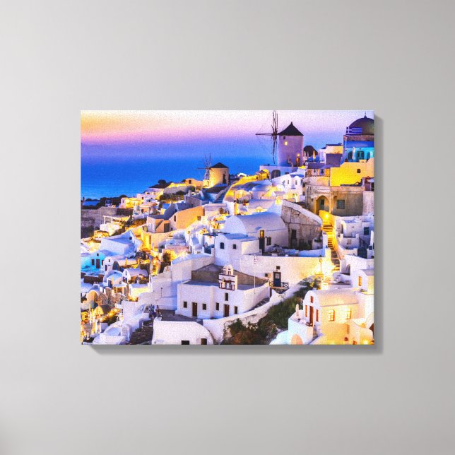 Breathtaking Santorini Greece Canvas Print (Front)