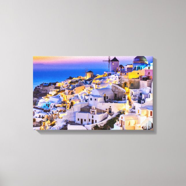Breathtaking Santorini Greece Canvas Print (Front)