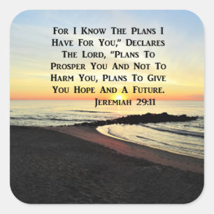 BREATHTAKING SUNRISE JEREMIAH 29:11 PHOTO SQUARE STICKER