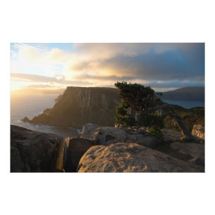 Breathtaking sunset on the highest sea cliffs photo print