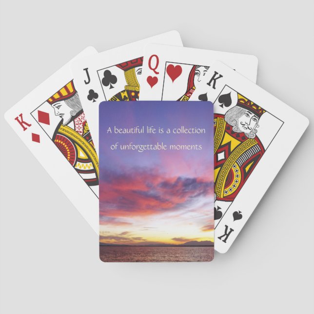 Breathtaking sunset over the sea   playing cards (Back)