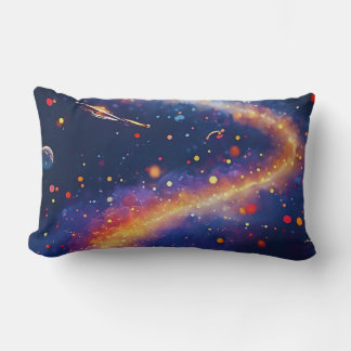 Breathtaking Surreal Landscape with Fiery Orange P Lumbar Pillow