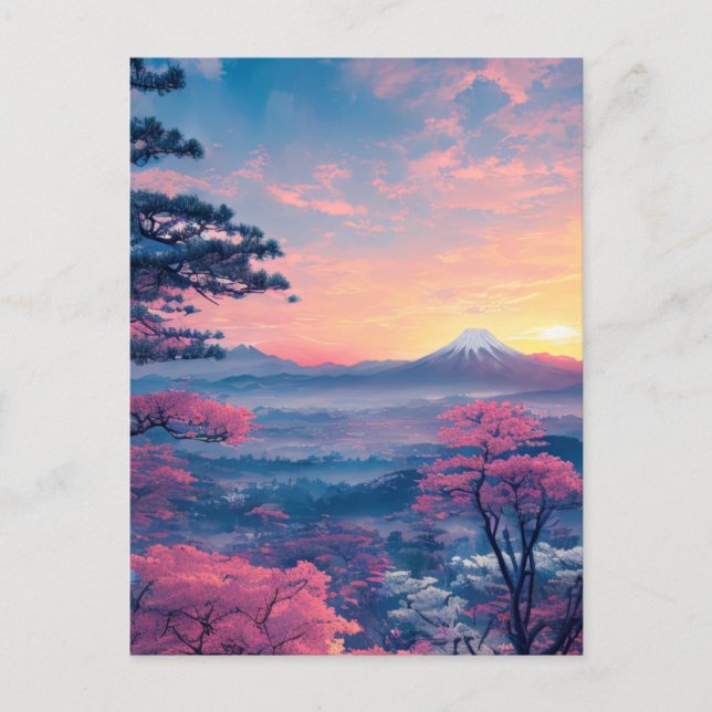 Breathtaking Valley and Snowy Mountain View Postcard (Front)