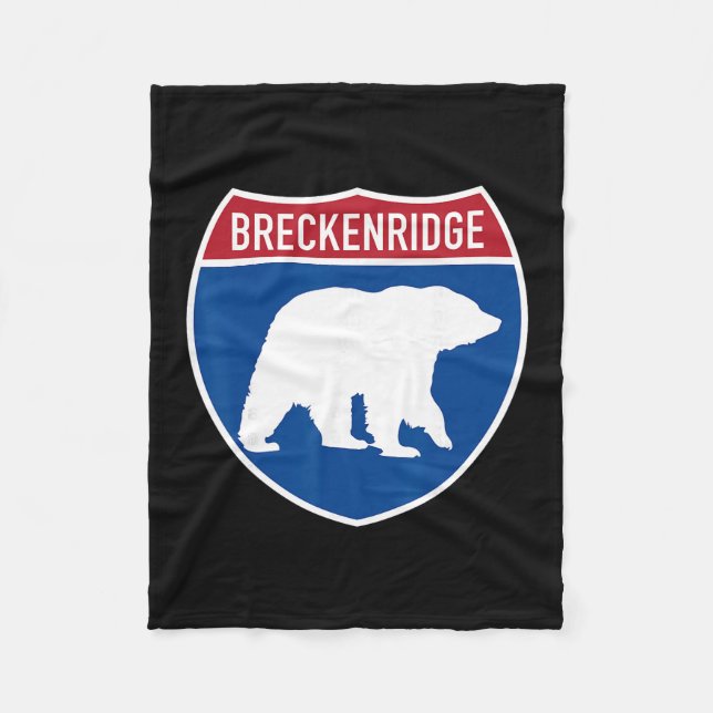 Breckenridge Colorado Bear Co Highway Interstate S Fleece Blanket (Front)