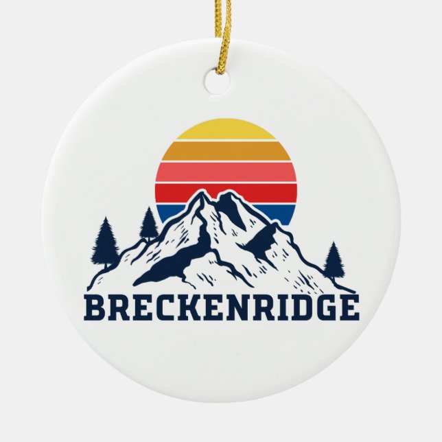 Breckenridge Colorado Ceramic Ornament (Front)