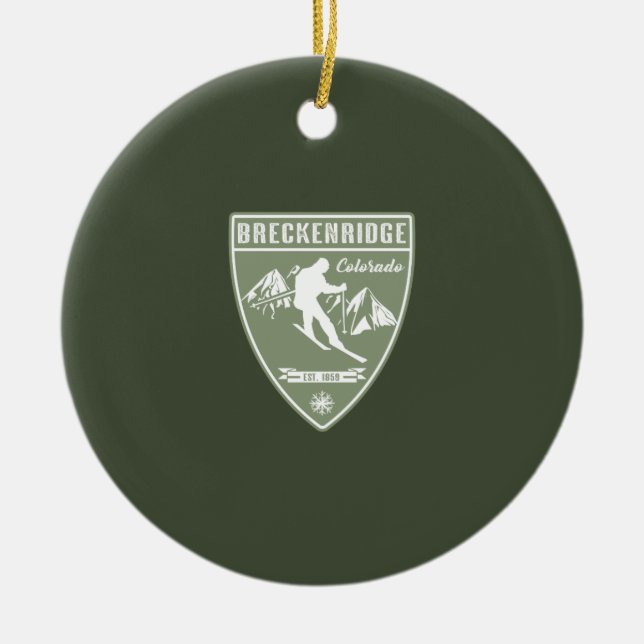 Breckenridge Colorado Ceramic Ornament (Front)