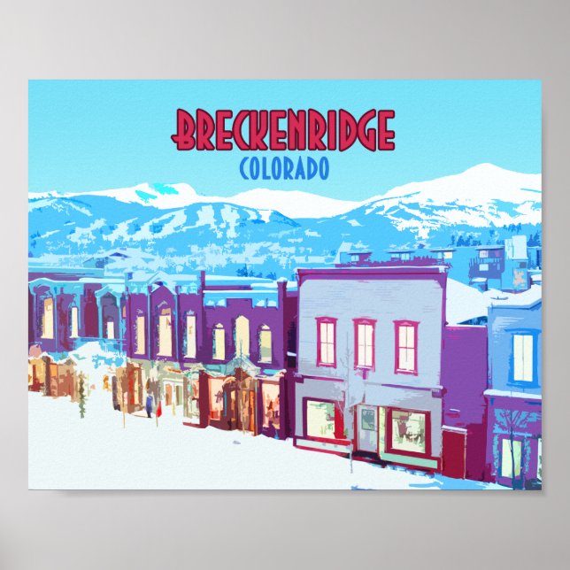 Breckenridge Colorado Downtown Mountains Poster (Front)