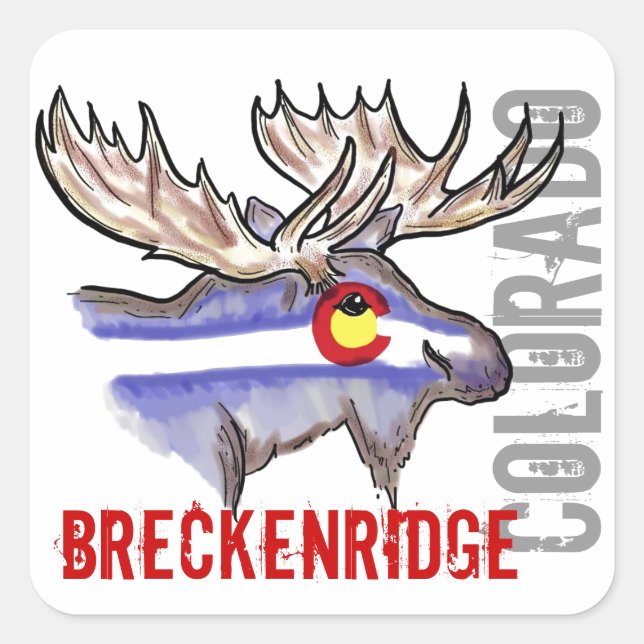 Breckenridge Colorado flag elk design stickers (Front)