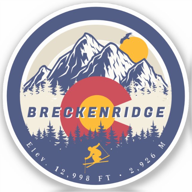 Breckenridge Colorado Flag Mountain Ski Souvenir (Front)