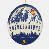 Breckenridge Colorado Flag Mountain Ski Souvenir Ceramic Ornament (Left)