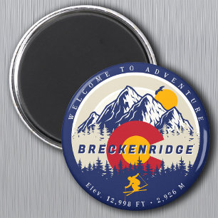 Breckenridge Colorado Flag Mountain Ski Souvenir Magnet