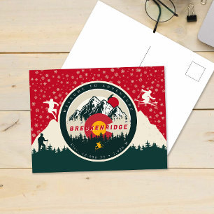 Breckenridge Colorado Flag Mountain Ski Souvenir Postcard