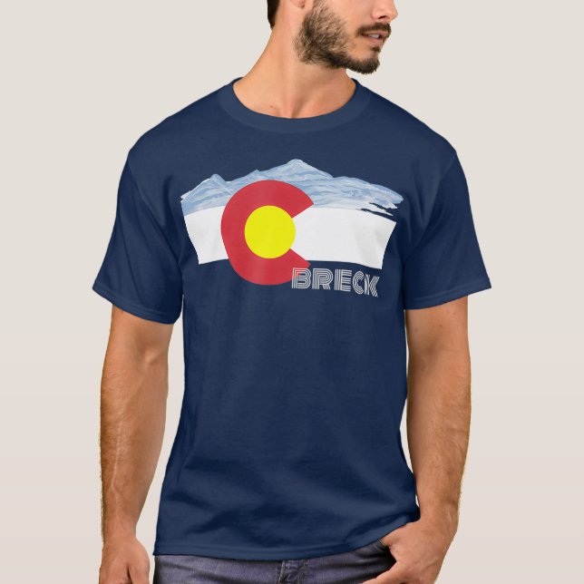 Breckenridge Colorado Flag  Skiing Christmas Ski T-Shirt (Front)