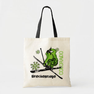 Breckenridge Colorado green skier reusable bag
