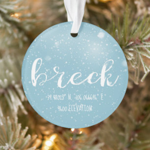Breckenridge Colorado Latitude and Longtitude Ornament