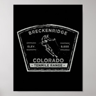 Breckenridge Colorado Long Sleeve Snow Skiing Poster