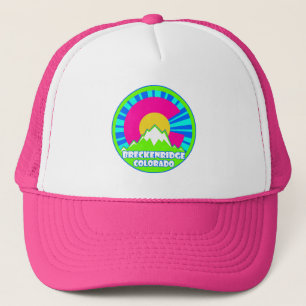 Breckenridge Colorado neon mountain trucker hat