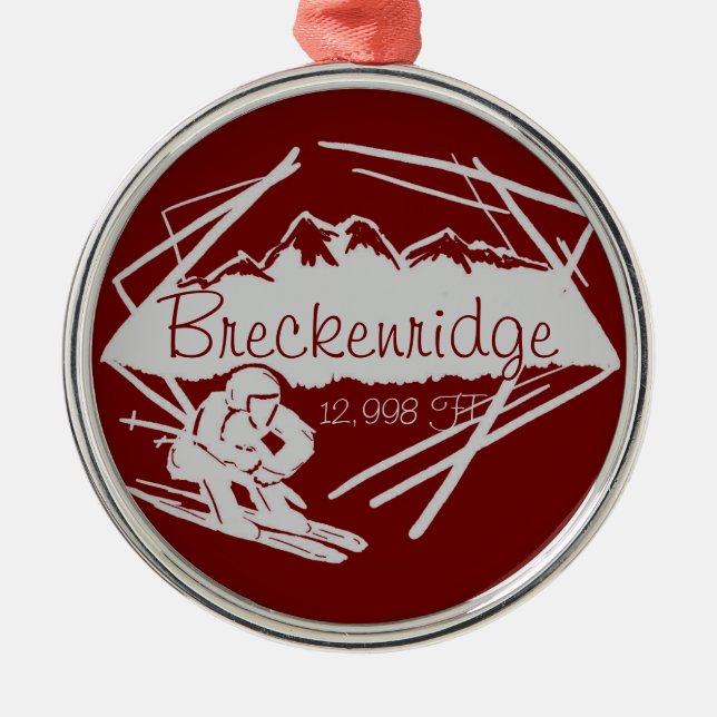 Breckenridge Colorado ornement d'élévation de ski (Devant)