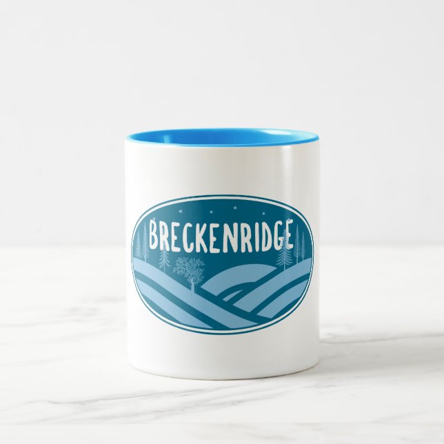 Breckenridge Colorado Outdoors Two-Tone Coffee Mug (Center)
