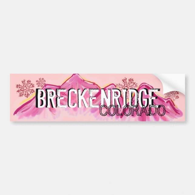 Breckenridge Colorado pink theme bumpersticker Bumper Sticker (Front)