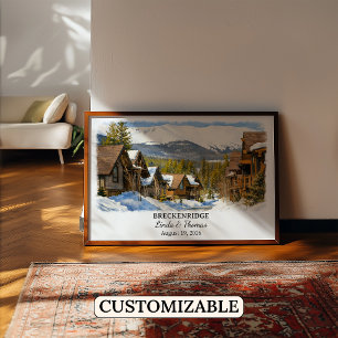 Breckenridge Colorado Poster, Watercolor, Custom Poster