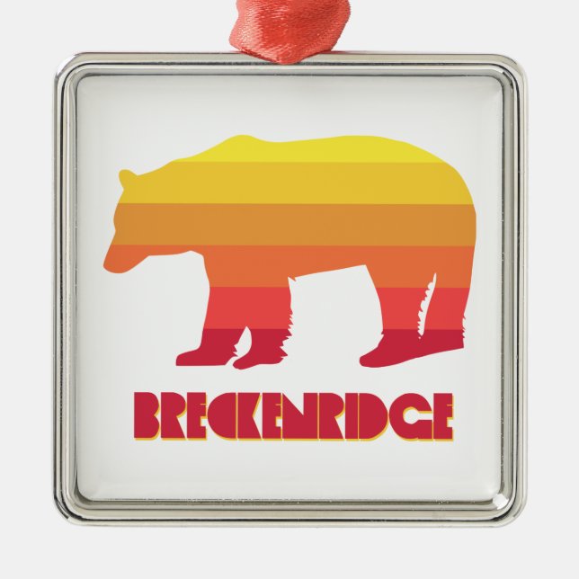 Breckenridge Colorado Rainbow Bear Metal Ornament (Front)
