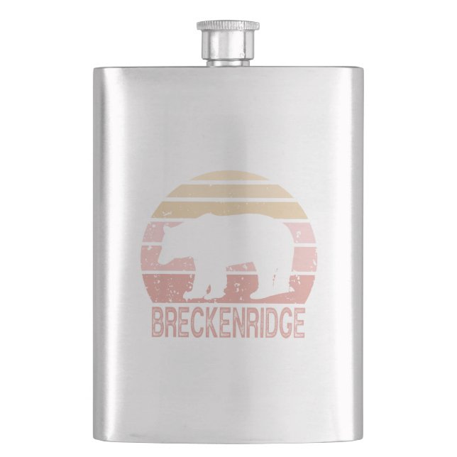 Breckenridge Colorado Retro Bear Hip Flask (Front)
