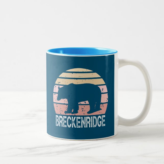 Breckenridge Colorado Retro Bear Two-Tone Coffee Mug (Right)