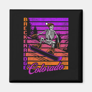 Breckenridge Colorado Retro Snowboarding Skeleton  Magnet