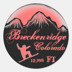 Breckenridge Colorado rose snowboard art stickers