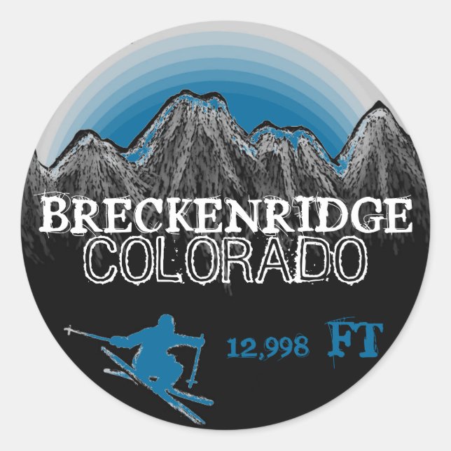 Breckenridge Colorado ski blue stickers (Front)