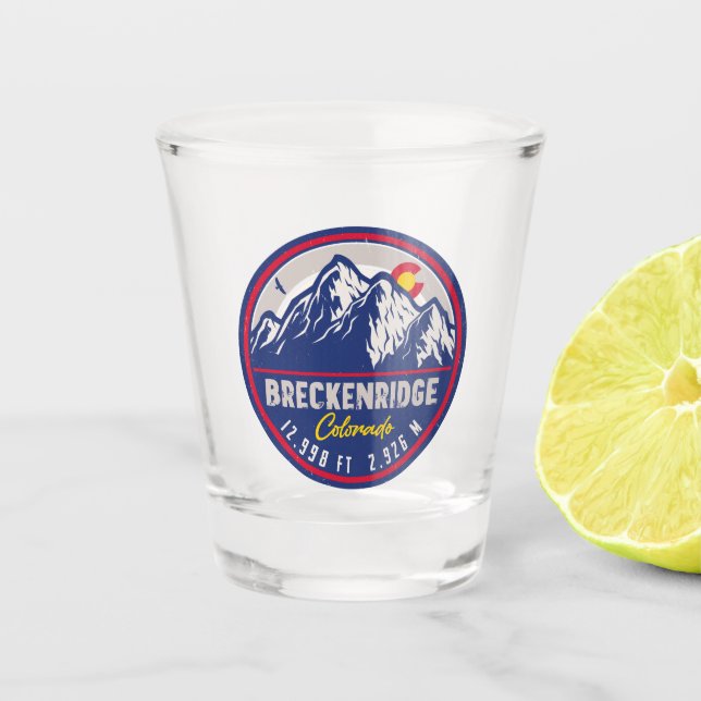 Breckenridge Colorado Ski Hiking Mountain Souvenir Shot Glass (Front)