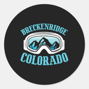 Breckenridge Colorado Ski Mountain Skiing Skier Classic Round Sticker