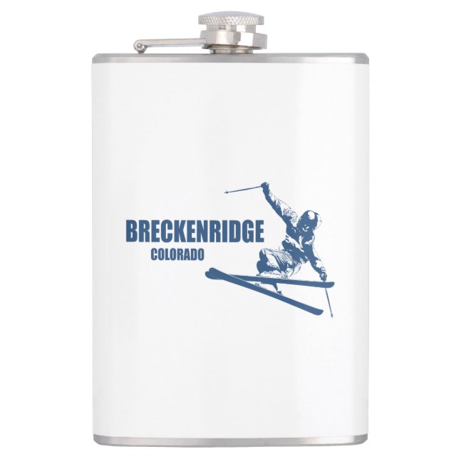Breckenridge Colorado Skier Hip Flask (Front)