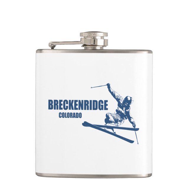 Breckenridge Colorado Skier Hip Flask (Front)