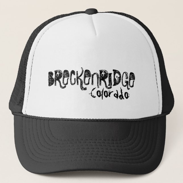 Breckenridge Colorado skull letter simple hat (Front)