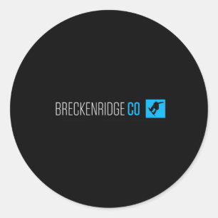 Breckenridge Colorado Snowboard Box Type Classic Round Sticker