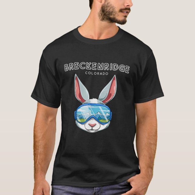Breckenridge Colorado USA Ski and Snowboard Rabbit T-Shirt (Front)
