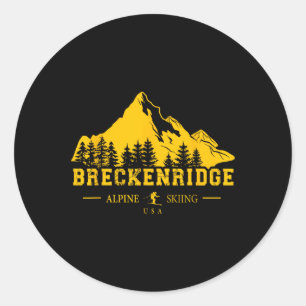 Breckenridge Colorado Usa Ski Resort Alpine Skiing Classic Round Sticker