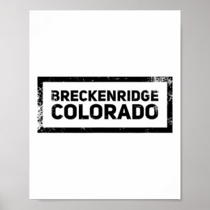 Breckenridge Colorado Vintage Mountain Skiing Logo Poster