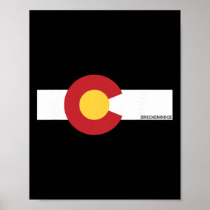Breckenridge Colorado X Co Flag Poster