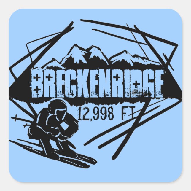 Breckenridge elevation ski stickers (Front)