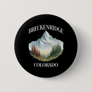 Breckenridge Snow Mountains Skiing Hiking Colorado 2 Inch Round Button