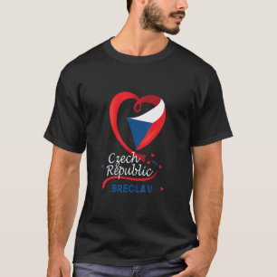 Breclav Czech Republic Heart Flag Lion Coat Of Arm T-Shirt
