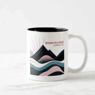 Brecon Beacons National Park Coloured Hills Two-Tone Coffee Mug