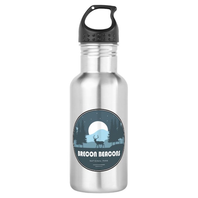 Brecon Beacons National Park Deer 532 Ml Water Bottle (Front)